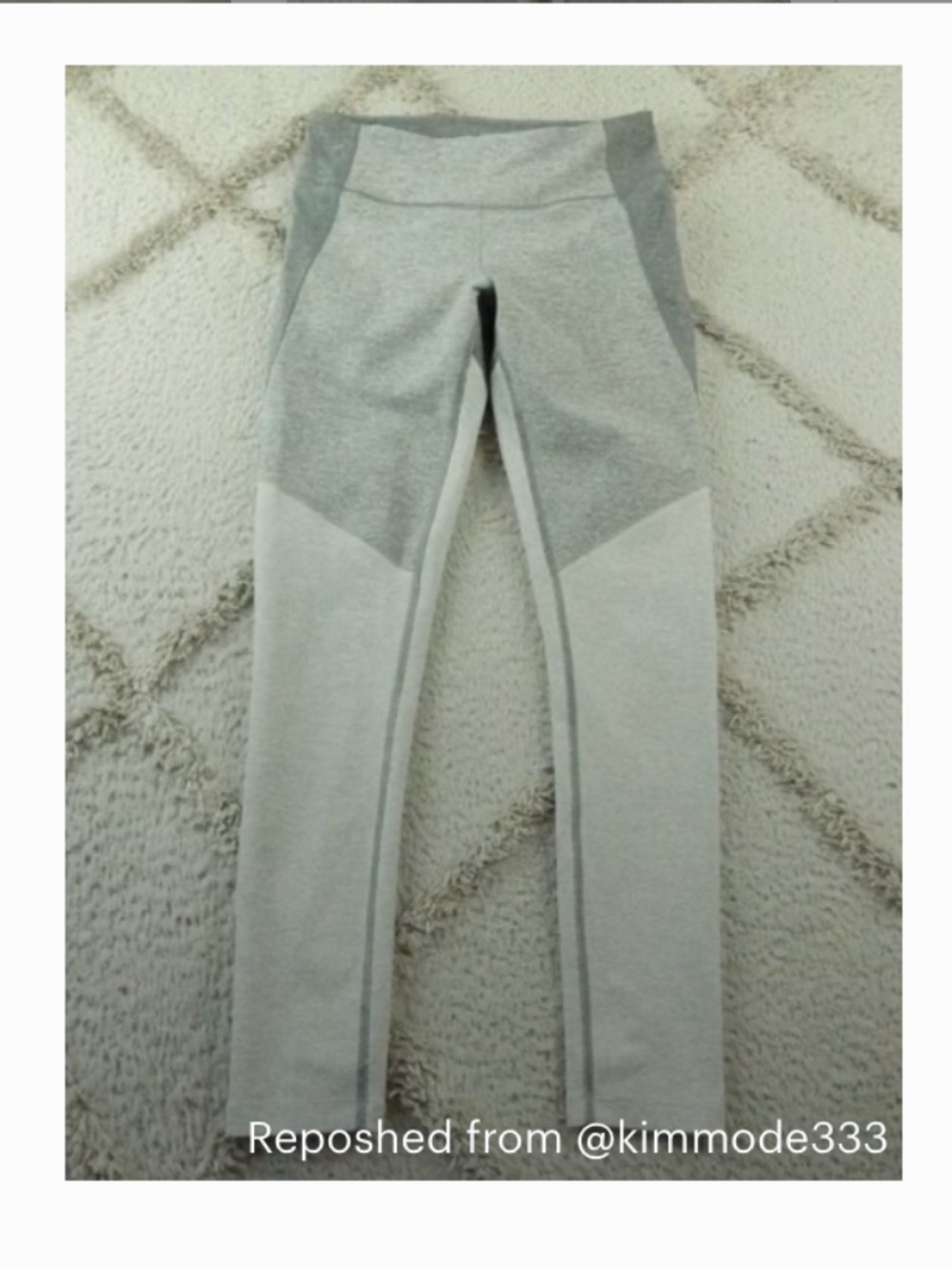 Outdoor Voices Colorblock Leggings in Gray and Light Pink